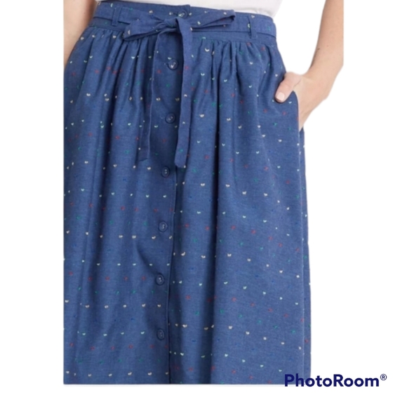 NWT ModCloth Chamboray Color Spec Midi Skirt - Picture 2 of 7